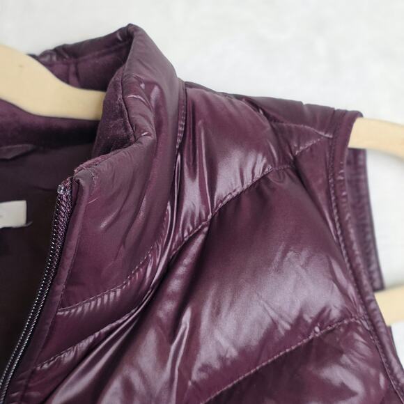 J.jill Down Burgundy Small long length Vest with Zip & Side Zip. Warm Soft Comfy - Picture 14 of 16